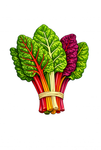 Bunch of Chard colourful vegtable leaves
